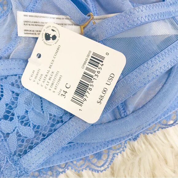 INTIMATELY FREE PEOPLE Maya Blue Lace Convertible Balconette Bra Underwire‎ New - Picture 12 of 15